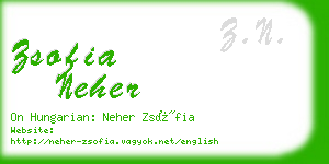 zsofia neher business card